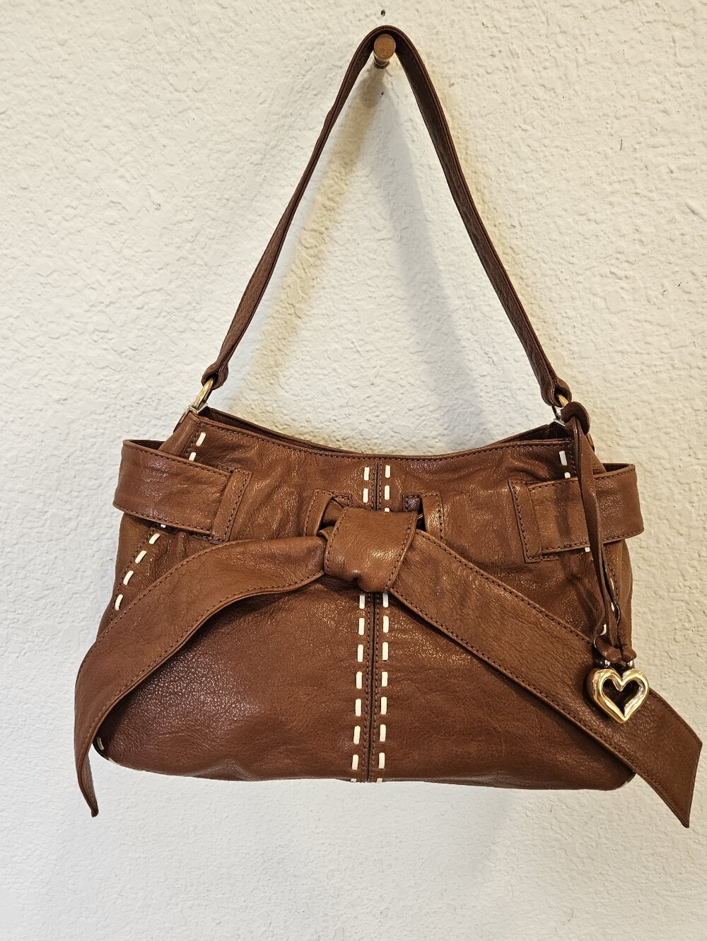 Brighton "Cleo" Bow Leather Shoulder Bag